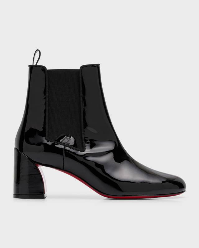 Patent Red Sole Chelsea Ankle Boots
